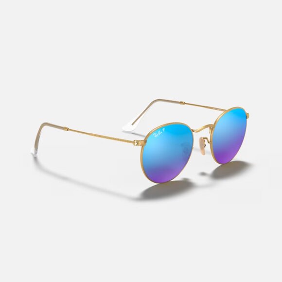 Ray-Ban Round Polarized Sunglasses – Blue Lens / Gold Frame – Like New main image 4